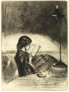 Reading By Lamplight